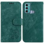 For Motorola Moto G60 / G40 Fusion Little Tiger Embossed Leather Phone Case(Green)