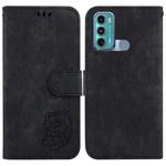 For Motorola Moto G60 / G40 Fusion Little Tiger Embossed Leather Phone Case(Black)