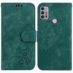 For Motorola Moto G30/G10/G20 Little Tiger Embossed Leather Phone Case(Green)