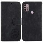 For Motorola Moto G30/G10/G20 Little Tiger Embossed Leather Phone Case(Black)