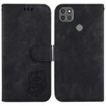 For Motorola Moto G9 Power Little Tiger Embossed Leather Phone Case(Black)