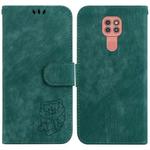 For Motorola Moto G9 Play / E7 Plus Little Tiger Embossed Leather Phone Case(Green)