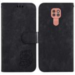 For Motorola Moto G9 Play / E7 Plus Little Tiger Embossed Leather Phone Case(Black)