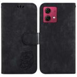 For Motorola Moto G84 Little Tiger Embossed Leather Phone Case(Black)