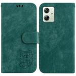 For Motorola Moto G54 Little Tiger Embossed Leather Phone Case(Green)