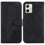 For Motorola Moto G54 Little Tiger Embossed Leather Phone Case(Black)