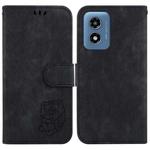 For Motorola Moto G Play 4G 2024 Little Tiger Embossed Leather Phone Case(Black)