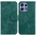 For Motorola Edge 50 Pro Little Tiger Embossed Leather Phone Case(Green)