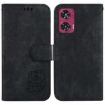 For Motorola Edge 50 Fusion Little Tiger Embossed Leather Phone Case(Black)