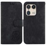 For Motorola Edge 50 Ultra Little Tiger Embossed Leather Phone Case(Black)