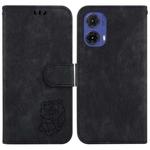 For Motorola Moto G85 Little Tiger Embossed Leather Phone Case(Black)