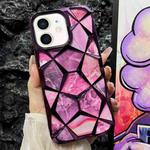 For iPhone 12 Water Cube Marble Electroplating TPU Phone Case(Purple)