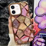 For iPhone 11 Water Cube Marble Electroplating TPU Phone Case(Gold)