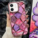 For iPhone 11 Water Cube Marble Electroplating TPU Phone Case(Pink)