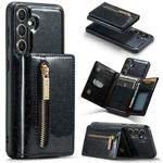 For Samsung Galaxy S23 FE 5G DG.MING M3 Series Glitter Powder Card Bag Leather Case(Black)