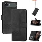 For iPhone 17 Air Cubic Skin Feel Flip Leather Phone Case(Black)