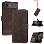 For iPhone 17 Air Cubic Skin Feel Flip Leather Phone Case(Brown)