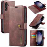 For Samsung Galaxy S23 FE 5G DG.MING Crazy Horse Texture Detachable Magnetic Leather Case(Red)