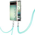 For Google Pixel 6a Electroplating Dual-side IMD Phone Case with Lanyard(Smile)