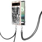For Google Pixel 6a Electroplating Dual-side IMD Phone Case with Lanyard(Totem Elephant)