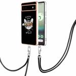 For Google Pixel 6a Electroplating Dual-side IMD Phone Case with Lanyard(Natural Growth)