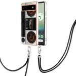 For Google Pixel 6a Electroplating Dual-side IMD Phone Case with Lanyard(Retro Radio)