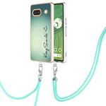 For Google Pixel 7a Electroplating Dual-side IMD Phone Case with Lanyard(Smile)
