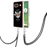 For Google Pixel 7a Electroplating Dual-side IMD Phone Case with Lanyard(Natural Growth)