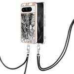 For Google Pixel 8 Pro Electroplating Dual-side IMD Phone Case with Lanyard(Totem Elephant)