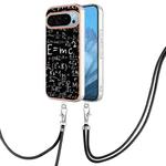 For Google Pixel 9 Pro Electroplating Dual-side IMD Phone Case with Lanyard(Equation)