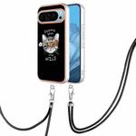 For Google Pixel 9 Pro Electroplating Dual-side IMD Phone Case with Lanyard(Natural Growth)