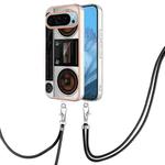 For Google Pixel 9 Pro Electroplating Dual-side IMD Phone Case with Lanyard(Retro Radio)