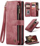 For Samsung Galaxy S23 FE CaseMe C30 Card Slots Zipper Wallet Leather Phone Case(Red)