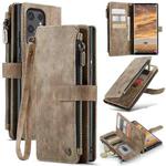 For Samsung Galaxy S24 Ultra 5G CaseMe C30 Card Slots Zipper Wallet Leather Phone Case(Brown)