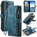 For Samsung Galaxy S24+ 5G CaseMe C30 Card Slots Zipper Wallet Leather Phone Case(Blue)