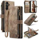 For Samsung Galaxy A15 CaseMe C30 Card Slots Zipper Wallet Leather Phone Case(Brown)