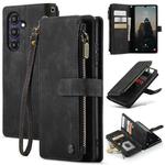For Samsung Galaxy A25 4G CaseMe C30 Card Slots Zipper Wallet Leather Phone Case(Black)