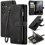 For Samsung Galaxy A55 5G CaseMe C30 Card Slots Zipper Wallet Leather Phone Case(Black)