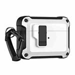 For AirPods Pro 2 TPU + PC Wireless Bluetooth Earphone Protective Case with Switch Lock & Hook(White)