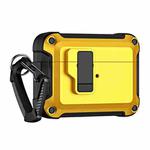For AirPods Pro 2 TPU + PC Wireless Bluetooth Earphone Protective Case with Switch Lock & Hook(Yellow)