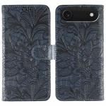For iPhone 17 Air Lace Flower Embossing Flip Leather Phone Case(Dark Blue)