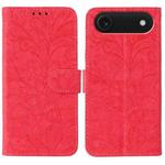 For iPhone 17 Air Lace Flower Embossing Flip Leather Phone Case(Red)