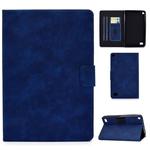 For Kindle Fire 7 2015 / 2017 / 2019 Cowhide Texture Horizontal Flip Leather Case with Holder & Card Slots & Sleep / Wake-up Function(Blue)
