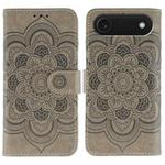 For iPhone 17 Air Sun Mandala Embossing Leather Phone Case(Grey)