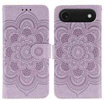 For iPhone 17 Air Sun Mandala Embossing Leather Phone Case(Purple)