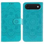 For iPhone 17 Air Sun Mandala Embossing Leather Phone Case(Blue)
