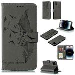 For iPhone 15 Pro Max Feather Pattern Litchi Texture Leather Phone Case(Gray)