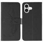 For iPhone 17 Feather Pattern Litchi Texture Leather Phone Case(Black)