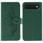 For iPhone 17 Air Feather Pattern Litchi Texture Leather Phone Case(Green)