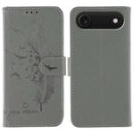 For iPhone 17 Air Feather Pattern Litchi Texture Leather Phone Case(Gray)